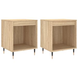 vidaXL Нощни шкафчета, 2 бр, сонома дъб, 40x35x50 см, инженерно дърво