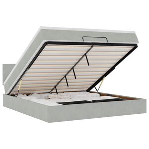 vidaXL Османско легло с матрак Светло сиво 180x200 cm Кадифе