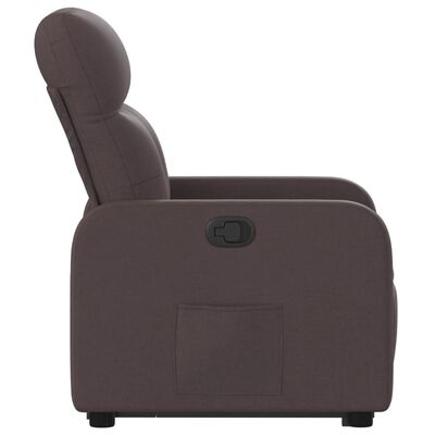 vidaXL Изправящ реклайнер стол, тъмнокафяв, текстил