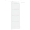 vidaXL Преплъзваща се врата 93 x 232 cm Инженерна дървесина Бяло