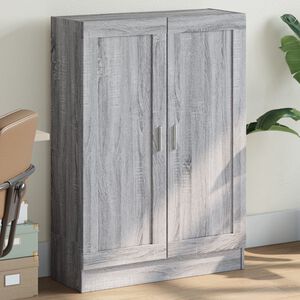 vidaXL Шкаф за книги, сив сонома, 82,5x30,5x115 см, инженерно дърво