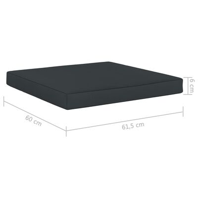 vidaXL Палетна възглавница за под, 60x61,5x6 см, антрацит, плат