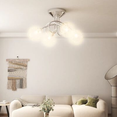 vidaXL Лампа за таван с мрежести телени абажури за 4 LED крушки G9