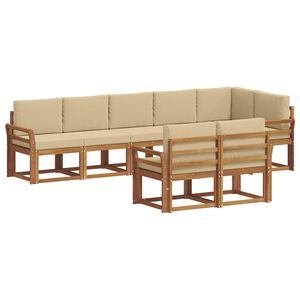 vidaXL Комплект дивани за открито 8 pcs Натурален и Бежов