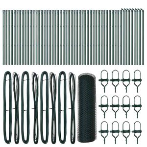 vidaXL Стълб за ограда. Зелен