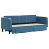 vidaXL Канапе с изтеглящо легло и чекмеджета синьо 80x200 см кадифе