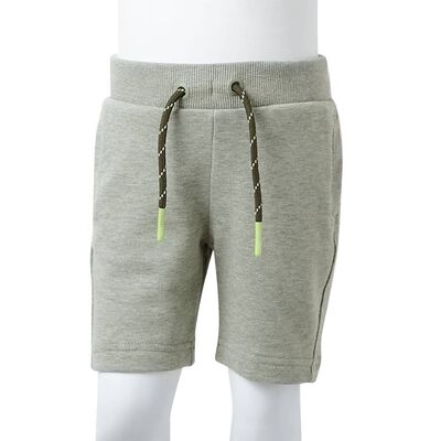 Детски къси панталони с шнурове, светло каки меланж, 116
