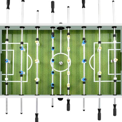 vidaXL Футболна маса джаги, стомана, 60 кг, 140x74,5x87,5 см, бяла