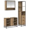 vidaXL Комплект мебели за баня 3 бр. Дъб 35 x 37,5 x 166 см