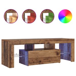 vidaXL ТВ шкаф с LED осветление, 120x36,5x40 см, инженерно дърво