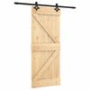 vidaXL Преплъзваща се врата Естествено и черно 85 x 210 cm