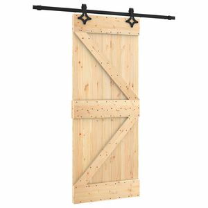 vidaXL Преплъзваща се врата Естествено и черно 85 x 210 cm