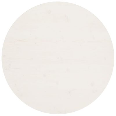 vidaXL Плот за маса, бял, Ø90x2,5 см, бор масив