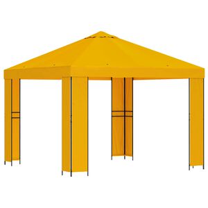 vidaXL Шатра 3 x 3 m Жълто Полиестер и стомана 190 gsm