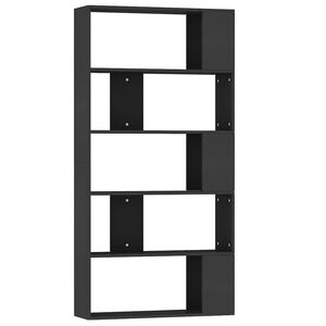 vidaXL Разделител за стая, черен, 80x24x159 см, инженерно дърво