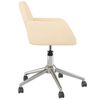 vidaXL Въртящи се трапезни столове, 2 бр, кремави, текстил