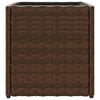 vidaXL Градински плантер, кафяв, 36x30x32 см, полиратан
