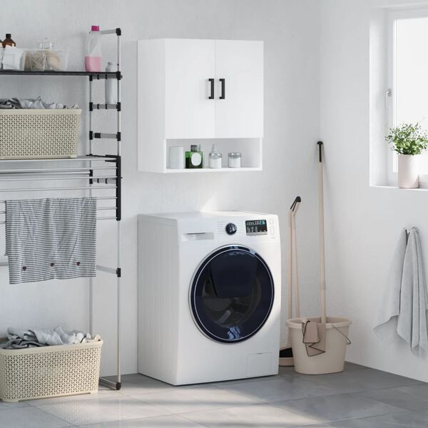 vidaXL Стенен шкаф, бял, 60x31x70 см, инженерно дърво