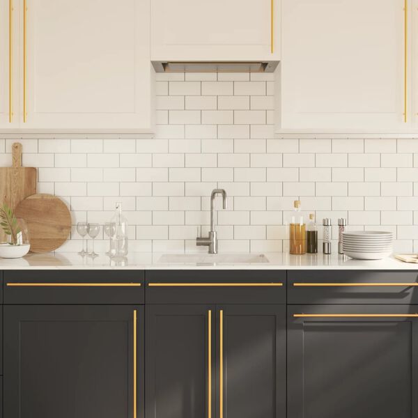 vidaXL Дръжки за шкафове, 10 бр, златисти, 480 мм, неръждаема стомана