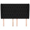 vidaXL Горна табла за легло с уши, черна, 147 x 23 x 118/128 см, плат