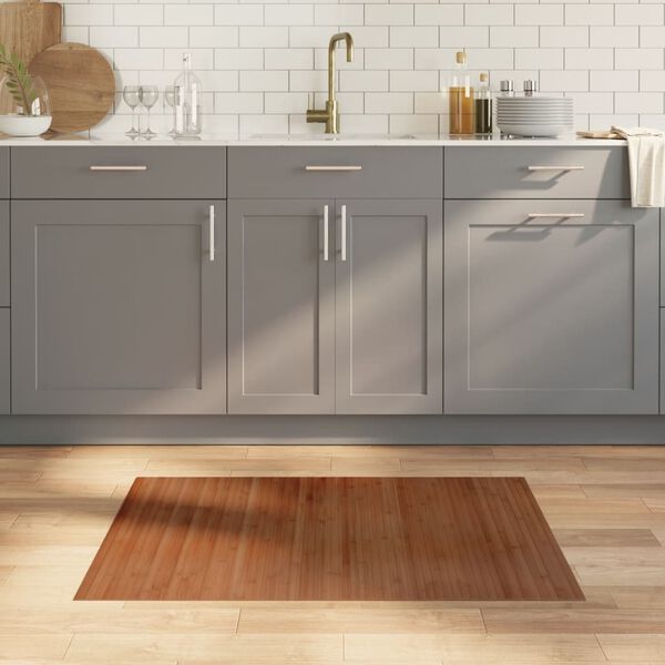 vidaXL Килим, правоъгълен, кафяв, 70x100 см, бамбук