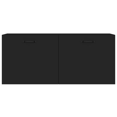 vidaXL Стенен шкаф, черен, 80x36,5x35 см, инженерно дърво