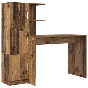 vidaXL Бюро 2 pcs Старо дърво