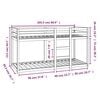 vidaXL Двуетажно легло, 80x200 см, борово дърво масив