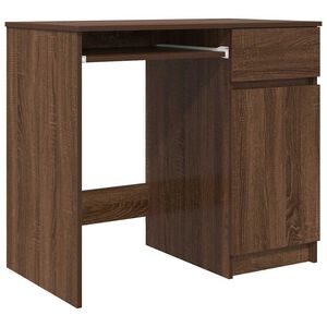 vidaXL Бюро, кафяв дъб, 86x49x76 см, инженерно дърво