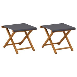 vidaXL Шезлонг 2 pcs Плътно евкалиптово дърво Сиво