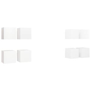 vidaXL ТВ шкафове за стенен монтаж, 8 бр, бели, 30,5x30x30 см