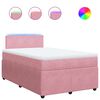 vidaXL Боксспринг легло с матрак, розово, 120x190 см, кадифе
