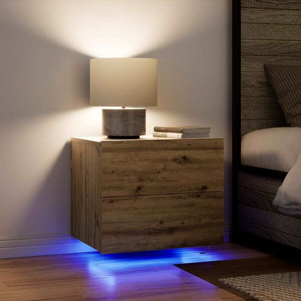 vidaXL Нощен шкаф с чекмедже Дъб 50 x 39 x 41 cm Инженерно дърво