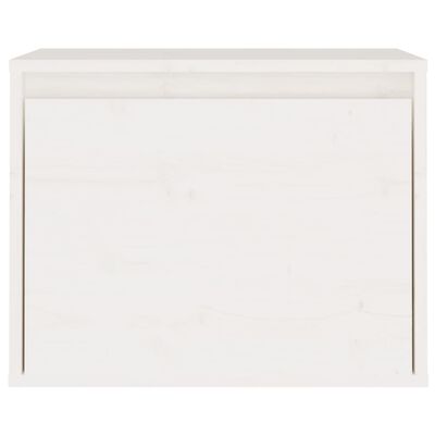 vidaXL Стенен шкаф, бял, 45x30x35 см, бор масив