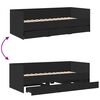 vidaXL Дневно легло с чекмеджета, без матрак, черно, 75x190 см
