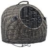 vidaXL Транспортен кош за котки, сив, 50x42x40 см, естествена върба