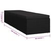 vidaXL Шезлонг с шалте, полиратан, черен