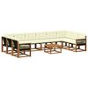 vidaXL Комплект дивани за открито 11 pcs Натурален и Крема