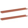 vidaXL Стенен рафт с рафт 2 pcs Червено 80 x 9 x 3 cm Инженерно дърво