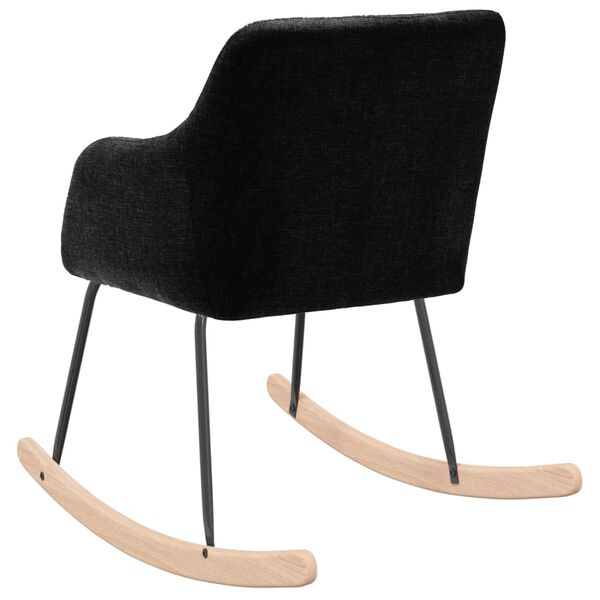 vidaXL Люлеещ се стол, черен, текстил