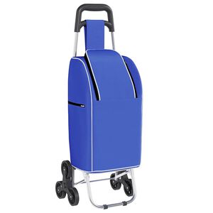 vidaXL Пазарски тролей Синьо 39,5 x 33 x 93 см Оксфордска тъкан