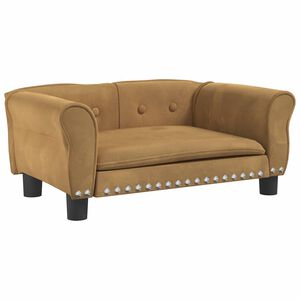 vidaXL Кучешко легло Кафяв 70x45x30 см кадифе