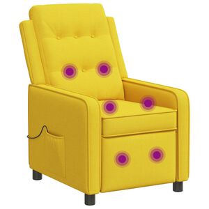 vidaXL Масажен стол реклайнер Светло жълто 65 x 93 x 102 cm Текстил