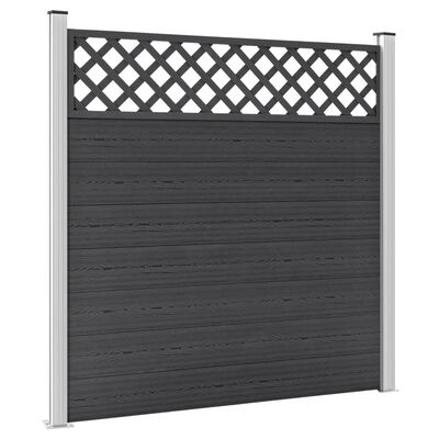 vidaXL Комплект WPC ограда, 5 квадратни пана, 872x185 см, сив