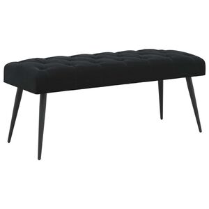 vidaXL Пейка с копчета Черно 110 x 40 x 46 cm Кадифе