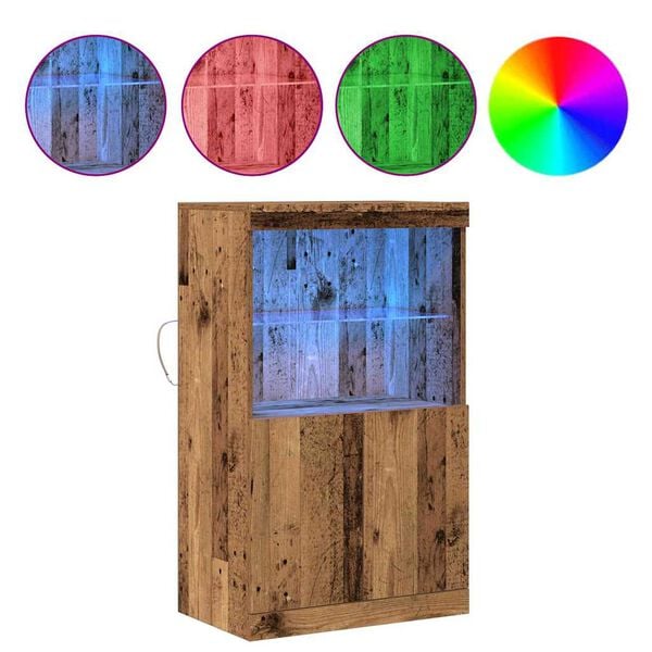 vidaXL LED конзолна маса Кафяво 60 x 37 x 100 см Инженерно дърво