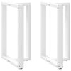 vidaXL Крака за бар маса, Т-образни, 2 бр., бели, 60x35x(90-91) см, стомана