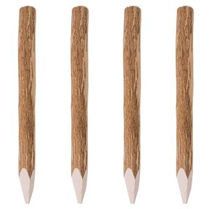 vidaXL Заострени оградни колове, 4 бр, лешниково дърво, 90 см