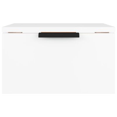vidaXL Нощно шкафче за стенен монтаж, бяло, 34x30x20 см