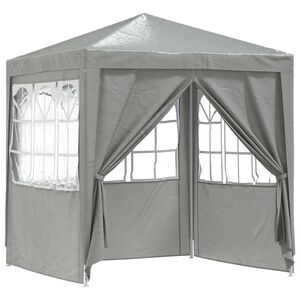 vidaXL Парти шатър 200 x 200 x 240 см Светлосиво Полиетилен и стомана